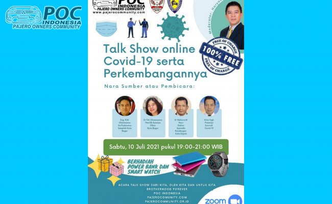 Talk Show Online Covid-19 serta perkembangannya untuk seluruh Member POC Indonesia